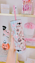 Load image into Gallery viewer, Pink spooky things tumbler
