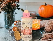 Load image into Gallery viewer, Autumn wishes and pumpkin kisses glass can
