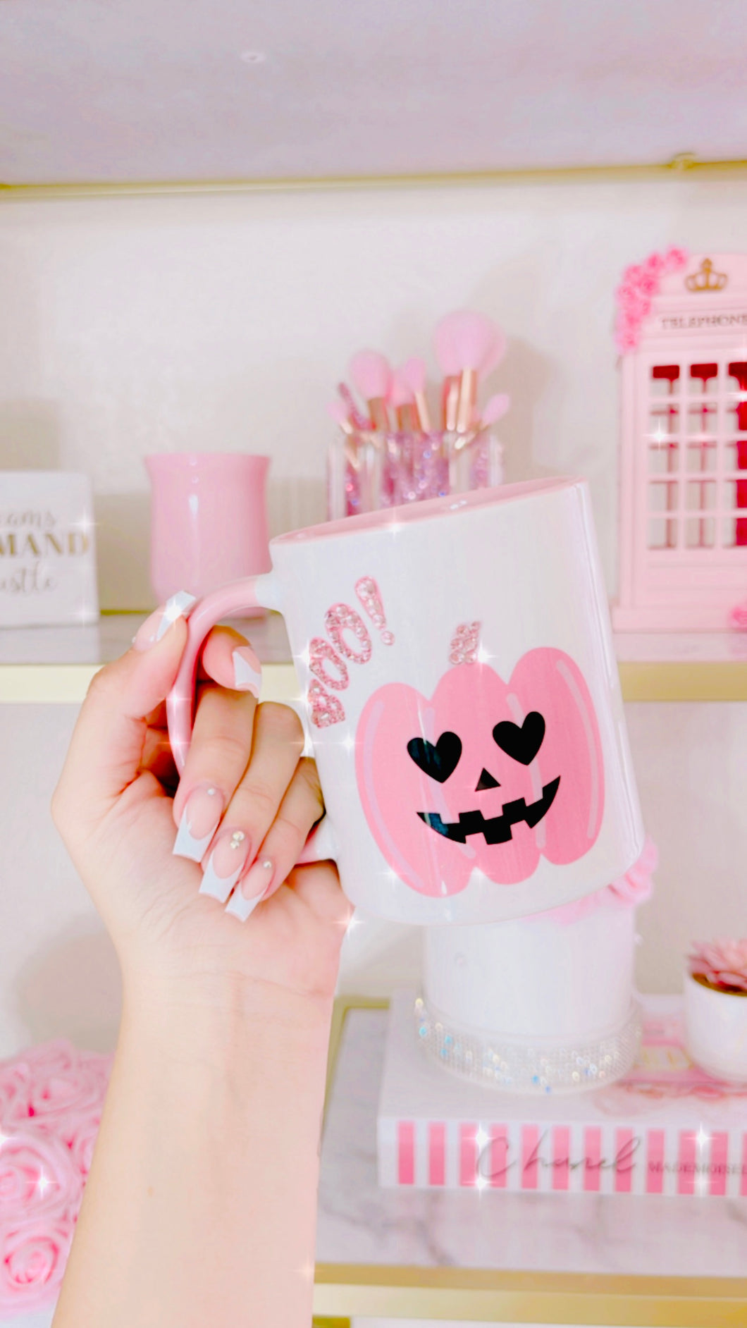 Boo! Pink pumpkin mug