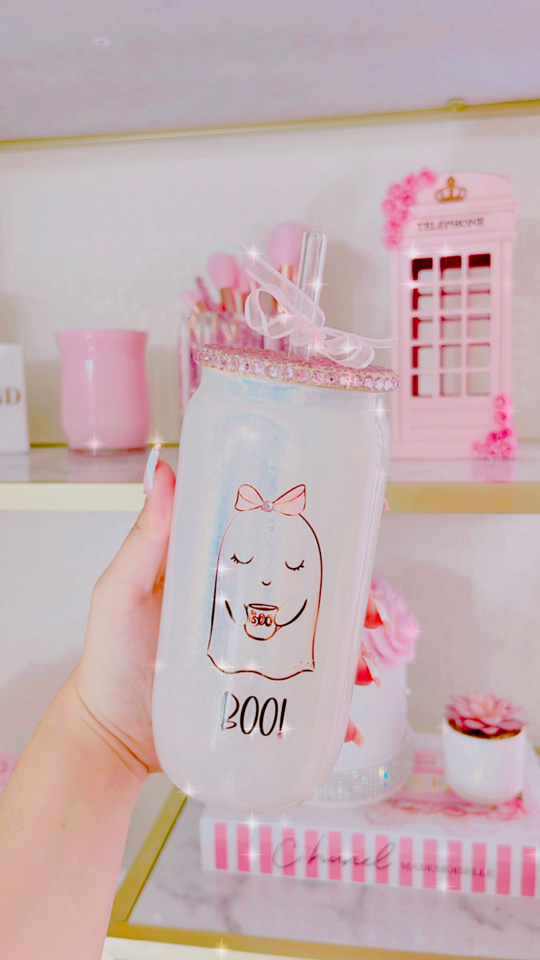 BOO! Sublimation glass can