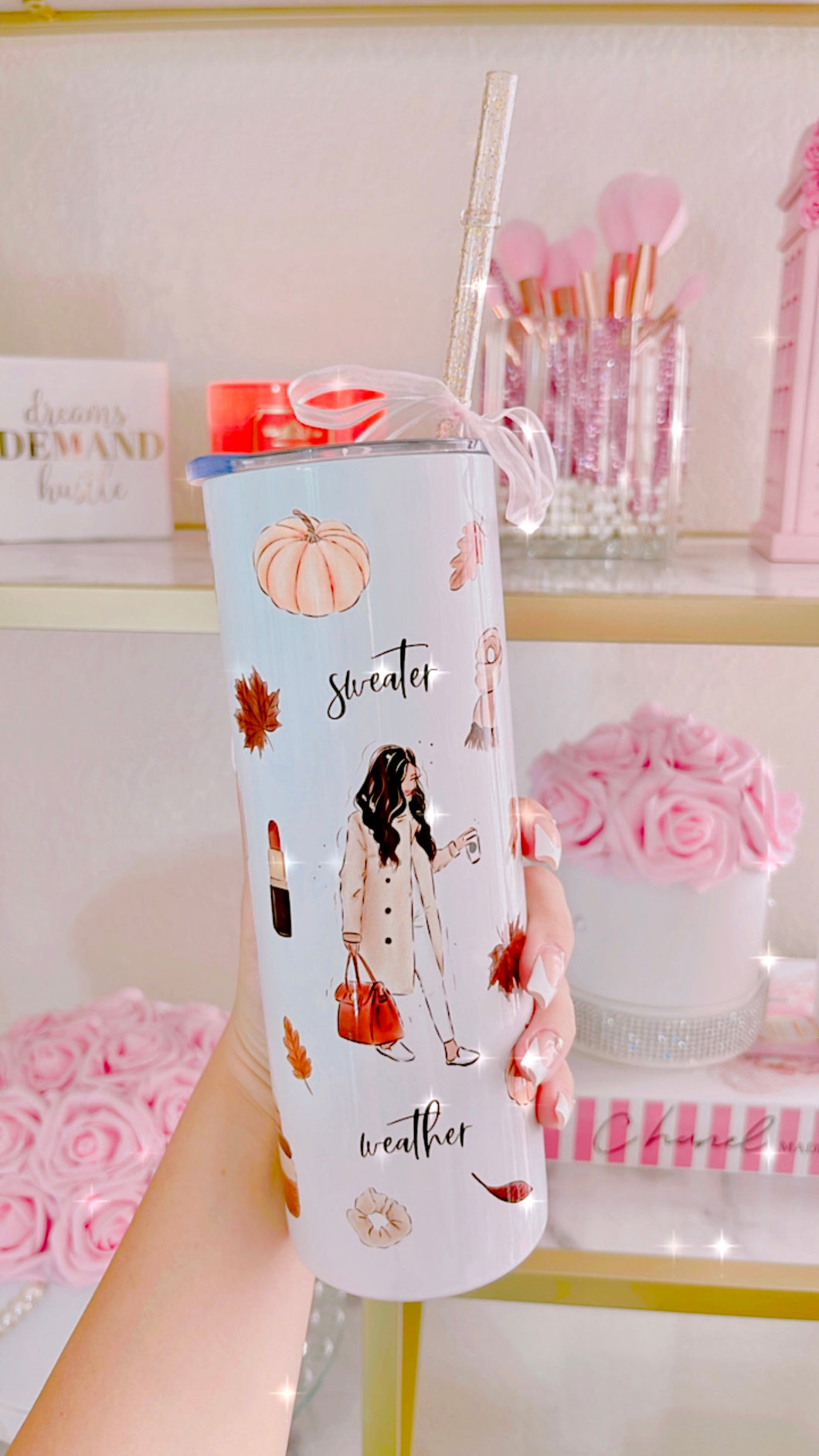 Sweater weather sublimation tumbler (traditional fall color edition)