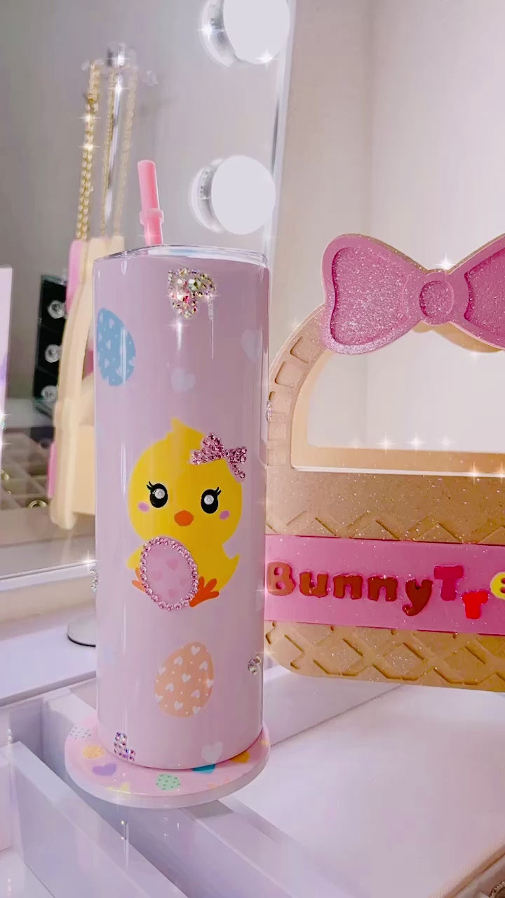 Glam easter chick sublimation tumbler