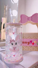 Load and play video in Gallery viewer, GLAM Easter bunny snowglobe glass can
