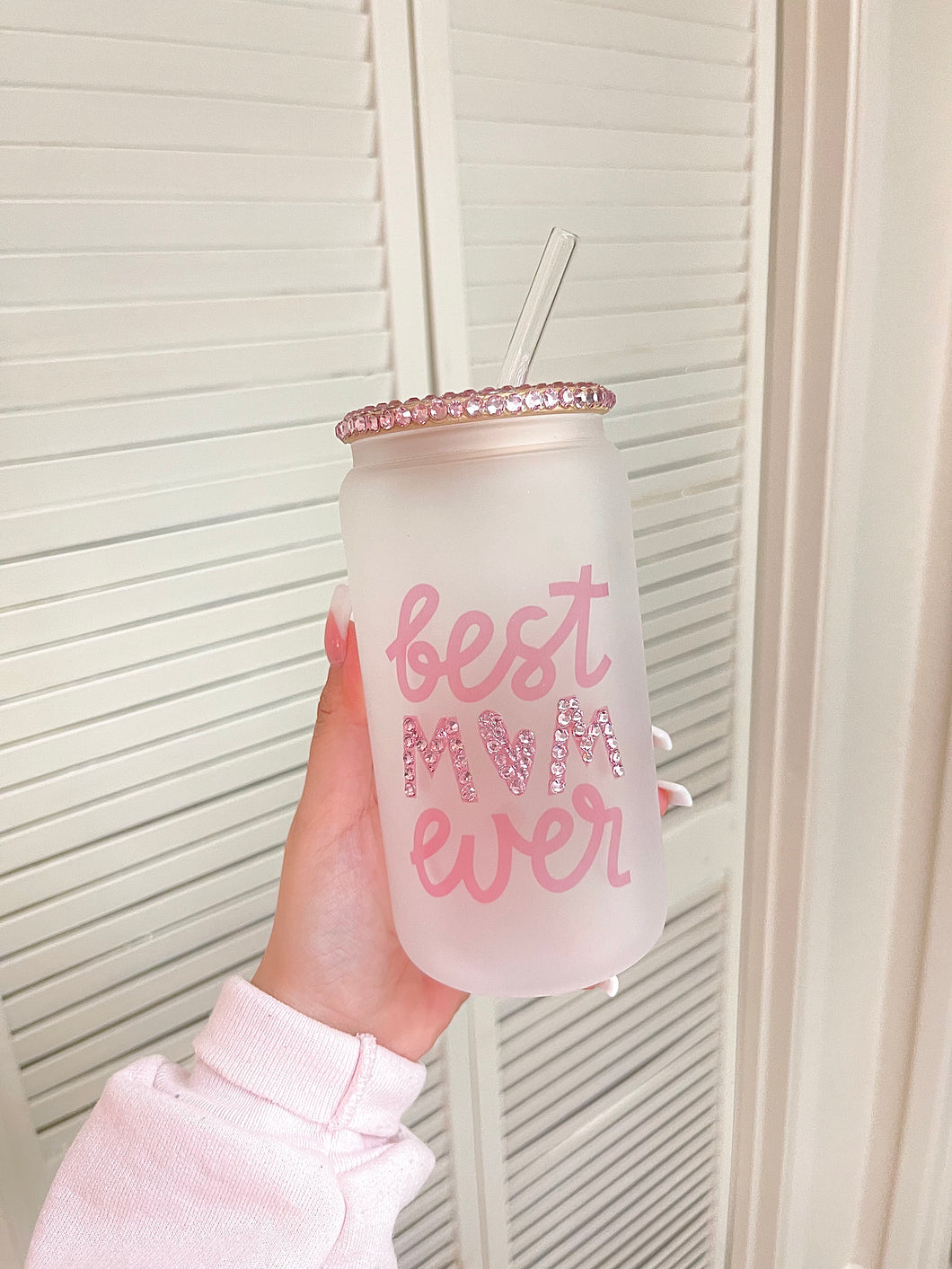 Best mom ever glass can (read description)