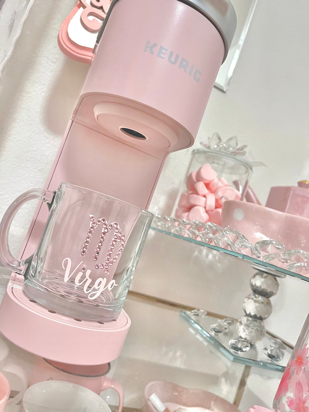 Pink glam zodiac mug