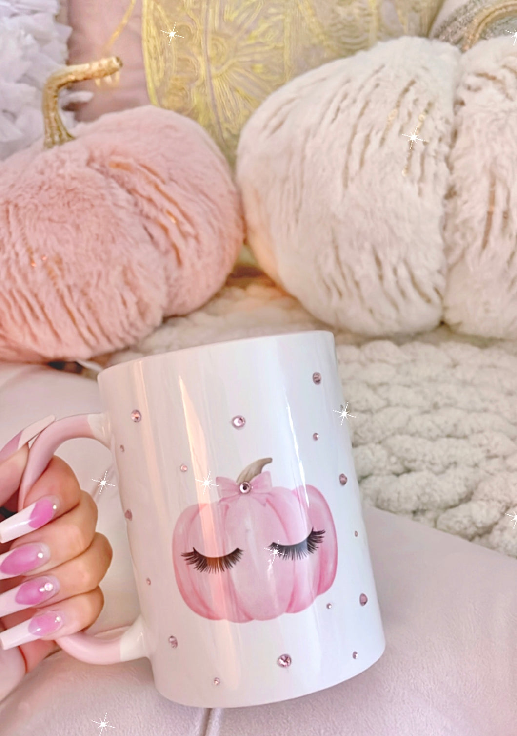 Glam pink pumpkin mug